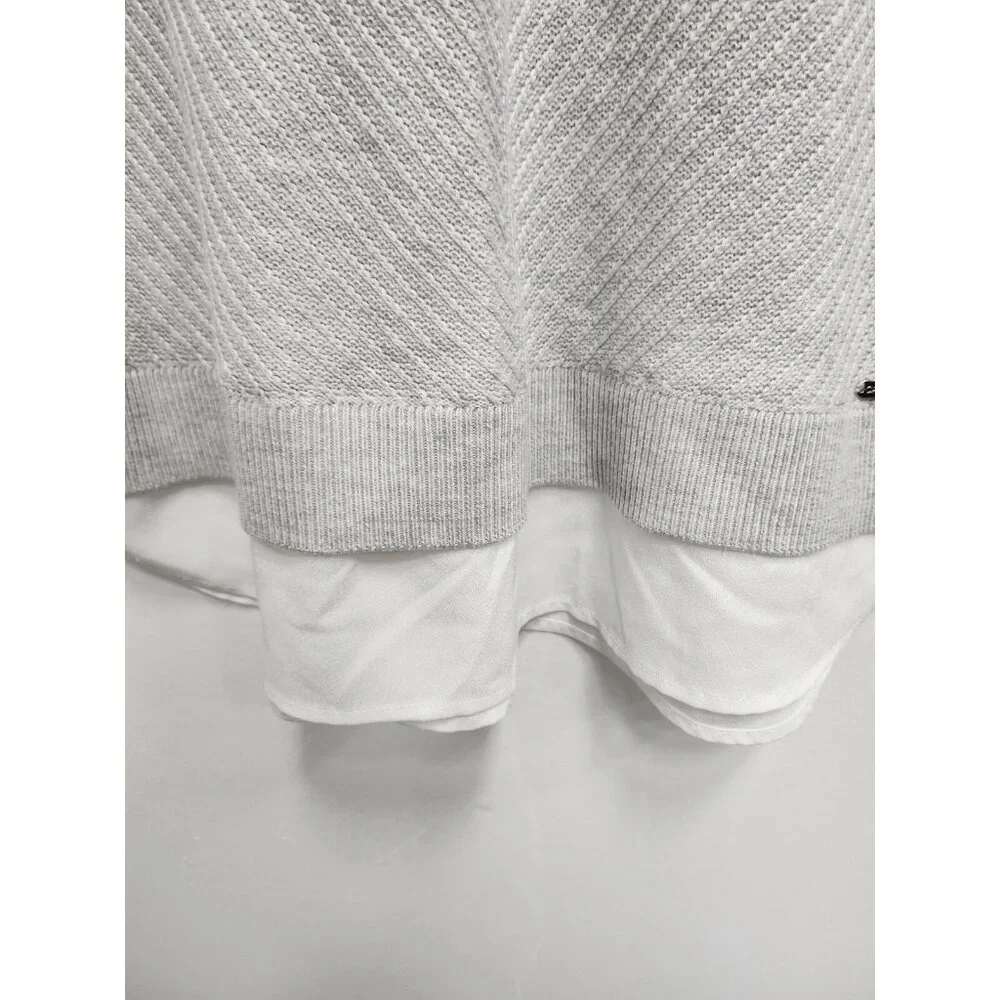 Calvin Klein Womens‎ Sweater  Small Gray Long Sleeve Shirt Hem Pullover Preppy - Picture 4 of 9